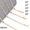 Oro Laminado Basic Necklace, Gold Filled Style Pave Mariner Design, Polished, Golden Finish, 5.222.029.30 (0.80 Gauge, 04 MM Thickness, 30 Inches Length)