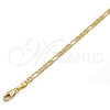 Oro Laminado Basic Necklace, Gold Filled Style Figaro Design, Diamond Cutting Finish, Golden Finish, 5.222.031.28 (0.80 Gauge, 04 MM Thickness, 28 Inches Length)