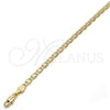 Oro Laminado Basic Necklace, Gold Filled Style Pave Mariner Design, Diamond Cutting Finish, Golden Finish, 5.222.032.30 (0.80 Gauge, 04 MM Thickness, 30 Inches Length)