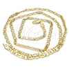 Oro Laminado Basic Necklace, Gold Filled Style Pave Mariner Design, Diamond Cutting Finish, Golden Finish, 5.222.032.30 (0.80 Gauge, 04 MM Thickness, 30 Inches Length)
