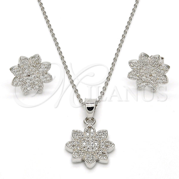 Sterling Silver Ring — Earring and Pendant Adult Set Flower Design with — main product view — SKU 112114 | Plata 925 anillo — Earring and Pendant Adult Set flor diseño with — SKU 112114