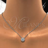 Sterling Silver Earring and Pendant Adult Set, with White Cubic Zirconia, Polished, Rhodium Finish, 10.186.0003