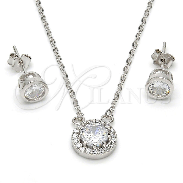 Sterling Silver Ring — Earring and Pendant Adult Set with White Cubic — main product view — SKU 112118 | Plata 925 anillo — Earring and Pendant Adult Set with blanco Cubic — SKU 112118
