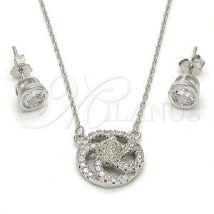 Sterling Silver Ring — Earring and Pendant Adult Set with White Micro — main product view — SKU 112125 | Plata 925 anillo — Earring and Pendant Adult Set with blanco Micro — SKU 112125