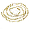 Oro Laminado Basic Necklace, Gold Filled Style Figaro Design, Polished, Golden Finish, 5.222.016.26 (100 Gauge, 04 MM Thickness, 26 Inches Length)