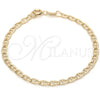 Oro Laminado Basic Bracelet, Gold Filled Style Mariner Design, Polished, Golden Finish, 03.02.0048.07 (04 MM Thickness, 7 Inches Length)