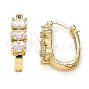 Gold Filled Hoop Earrings — Small Hoop with White Cubic Zirconia Polished 02. — main product view — SKU 112221 | Oro Laminado aretes de aro — Small Hoop with blanco Cubic Zirconia pulido 02. — SKU 112221