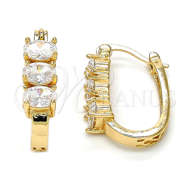 Gold Filled Hoop Earrings — Small Hoop with White Cubic Zirconia Polished 02. — main product view — SKU 112221 | Oro Laminado aretes de aro — Small Hoop with blanco Cubic Zirconia pulido 02. — SKU 112221