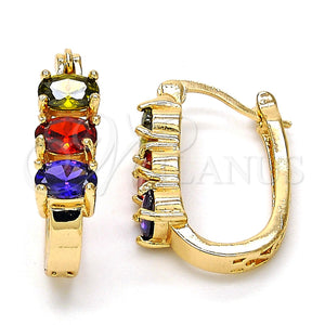 Gold Filled Hoop Earrings — Small Hoop with Multicolor Cubic Zirconia Polished 02. — main product view — SKU 112222 | Oro Laminado aretes de aro — Small Hoop with Multicolor Cubic Zirconia pulido 02. — SKU 112222