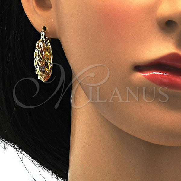 Gold Filled Hoop Earrings — Small Hoop Polished Tricolor 02.99. — alternate product view — SKU 112247 | Oro Laminado aretes de aro — Small Hoop pulido Tricolor 02.99. — SKU 112247