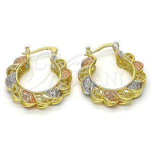 Gold Filled Hoop Earrings — Small Hoop Polished Tricolor 02.99. — main product view — SKU 112247 | Oro Laminado aretes de aro — Small Hoop pulido Tricolor 02.99. — SKU 112247