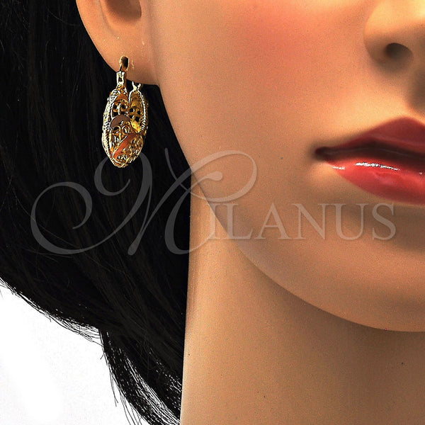 Gold Filled Hoop Earrings — Small Hoop Polished Tricolor 02.99. — alternate product view — SKU 112248 | Oro Laminado aretes de aro — Small Hoop pulido Tricolor 02.99. — SKU 112248