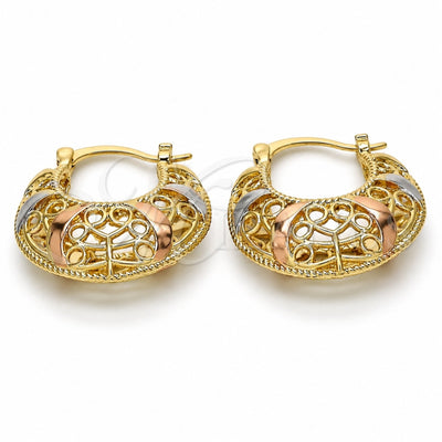 Oro Laminado Small Hoop, Gold Filled Style Polished, Tricolor, 02.99.0031.25