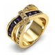 Oro Laminado Multi Stone Ring, Gold Filled Style with Amethyst and White Cubic Zirconia, Polished, Golden Finish, 01.210.0045.6.07 (Size 7)