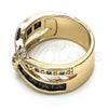 Oro Laminado Multi Stone Ring, Gold Filled Style with Amethyst and White Cubic Zirconia, Polished, Golden Finish, 01.210.0045.6.09 (Size 9)