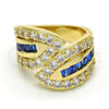 Oro Laminado Multi Stone Ring, Gold Filled Style with Tanzanite and White Cubic Zirconia, Polished, Golden Finish, 01.99.0100.2.09 (Size 9)
