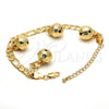 Gold Tone Charm Bracelet, Rattle Charm and Elephant Design, Polished, Golden Finish, 03.63.1755.08.GT (160 Gauge, 06 MM Thickness, 8 Inches Length)