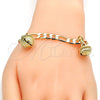 Gold Tone Charm Bracelet, Rattle Charm Design, Polished, Golden Finish, 03.63.1780.08.GT (160 Gauge, 06 MM Thickness, 8 Inches Length)