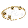 Gold Tone Charm Bracelet, Rattle Charm Design, Polished, Golden Finish, 03.63.1780.08.GT (160 Gauge, 06 MM Thickness, 8 Inches Length)