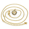 Oro Laminado Pendant Necklace, Gold Filled Style Anchor Design, with White Opal and Black Micro Pave, Polished, Golden Finish, 04.63.1326.3.18 (18 Inches Length)