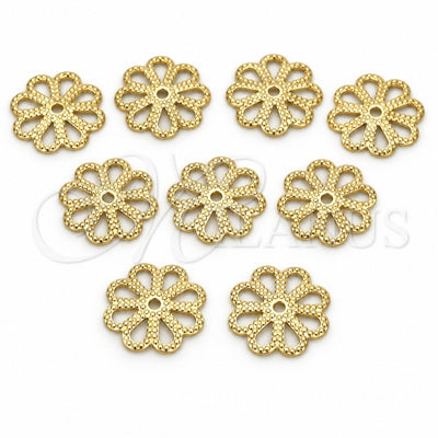 Oro Laminado Cap, Gold Filled Style Flower Design, Polished, Golden Finish, 5.234.021.2