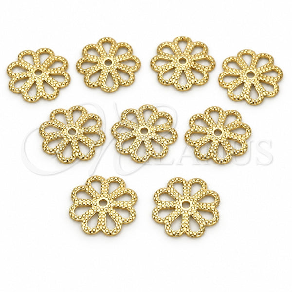 Oro Laminado Cap, Gold Filled Style Flower Design, Polished, Golden Finish, 5.234.021.2