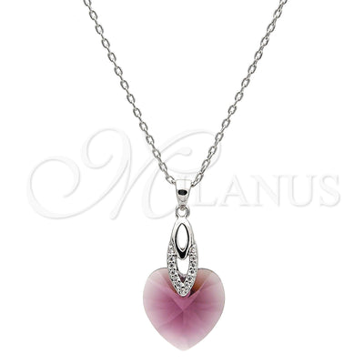 White Gold Filled Rhodium Gold-Filled Heart Necklace 04.63.1330.1.16 for wholesale, main product view