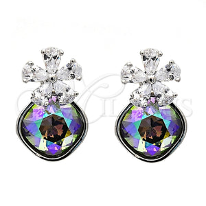 White Gold Filled Ring — Stud Earring Flower Design with Crystal Swarovski Crystals — main product view — SKU 112506 | Oro Laminado Blanco anillo — Stud Earring flor diseño with cristal Swarovski Crystals — SKU 112506