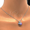 Rhodium Gold Filled Pendant Necklace, with Crystal Swarovski Crystals and White Micro Pave, Polished, Rhodium Finish, 04.239.0017.3.16 (01 MM Thickness, 16 Inches Length)