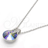 Rhodium Gold Filled Pendant Necklace, with Crystal Swarovski Crystals and White Micro Pave, Polished, Rhodium Finish, 04.239.0017.3.16 (01 MM Thickness, 16 Inches Length)