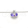 Rhodium Gold Filled Pendant Necklace, with Crystal Swarovski Crystals and White Micro Pave, Polished, Rhodium Finish, 04.239.0017.3.16 (01 MM Thickness, 16 Inches Length)