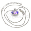 Rhodium Gold Filled Pendant Necklace, with Crystal Swarovski Crystals and White Micro Pave, Polished, Rhodium Finish, 04.239.0017.3.16 (01 MM Thickness, 16 Inches Length)