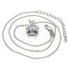 Rhodium Plated Pendant Necklace, with Tanzanite Swarovski Crystals and White Micro Pave, Polished, Rhodium Finish, 04.239.0023.1.16 (01 MM Thickness, 16 Inches Length)