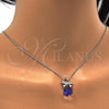 Rhodium Gold Filled Pendant Necklace, Bow Design, with Aurore Boreale Swarovski Crystals and White Micro Pave, Polished, Rhodium Finish, 04.239.0024.1.16 (01 MM Thickness, 16 Inches Length)