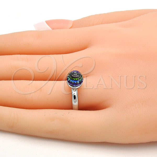 White Gold Filled Ring — Multi Stone Ring Ball Design with Volcano Swarovski — alternate product view — SKU 112521 | Oro Laminado Blanco anillo — Multi Stone Ring Ball diseño with Volcano Swarovski — SKU 112521