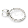 Rhodium Gold Filled Multi Stone Ring, Ball Design, with Volcano Swarovski Crystals, Polished, Rhodium Finish, 01.239.0006.4 (One size fits all)