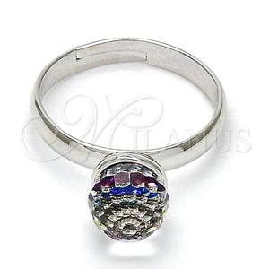 White Gold Filled Ring — Multi Stone Ring Ball Design with Volcano Swarovski — main product view — SKU 112521 | Oro Laminado Blanco anillo — Multi Stone Ring Ball diseño with Volcano Swarovski — SKU 112521