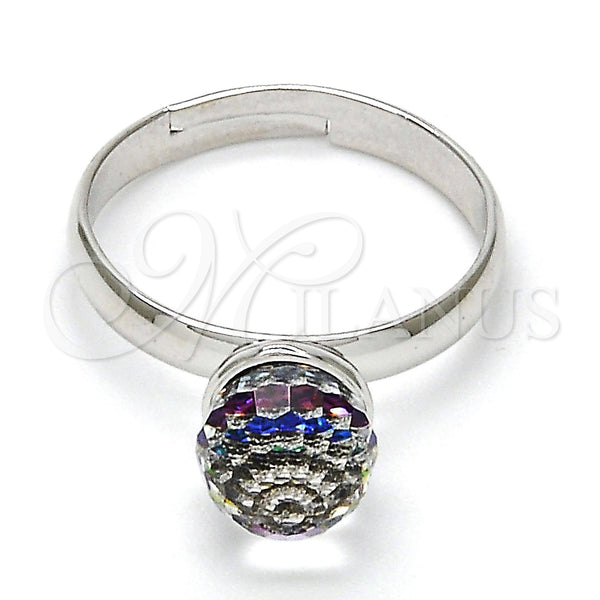 White Gold Filled Ring — Multi Stone Ring Ball Design with Volcano Swarovski — main product view — SKU 112521 | Oro Laminado Blanco anillo — Multi Stone Ring Ball diseño with Volcano Swarovski — SKU 112521