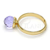 Oro Laminado Multi Stone Ring, Gold Filled Style with Amethyst Swarovski Crystals, Polished, Golden Finish, 01.239.0006.7 (One size fits all)