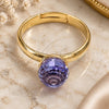 Oro Laminado Multi Stone Ring, Gold Filled Style with Amethyst Swarovski Crystals, Polished, Golden Finish, 01.239.0006.7 (One size fits all)