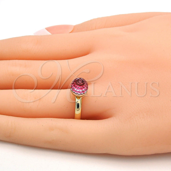 Gold Filled Ring — Multi Stone Ring Ball Design with Rose Swarovski — alternate product view — SKU 112525 | Oro Laminado anillo — Multi Stone Ring Ball diseño with Rose Swarovski — SKU 112525