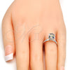 Rhodium Gold Filled Multi Stone Ring, with Vitrail Light Swarovski Crystals, Polished, Rhodium Finish, 01.239.0003.5 (One size fits all)
