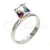 Rhodium Gold Filled Multi Stone Ring, with Vitrail Light Swarovski Crystals, Polished, Rhodium Finish, 01.239.0003.5 (One size fits all)