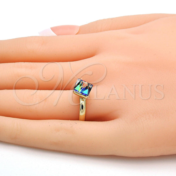Gold Filled Ring — Multi Stone Ring with Vitrail Light Swarovski Crystals — alternate product view — SKU 112528 | Oro Laminado anillo — Multi Stone Ring with Vitrail Light Swarovski Crystals — SKU 112528