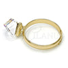 Oro Laminado Multi Stone Ring, Gold Filled Style with Vitrail Light Swarovski Crystals, Polished, Golden Finish, 01.239.0003.6 (One size fits all)