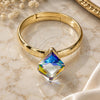 Oro Laminado Multi Stone Ring, Gold Filled Style with Vitrail Light Swarovski Crystals, Polished, Golden Finish, 01.239.0003.6 (One size fits all)