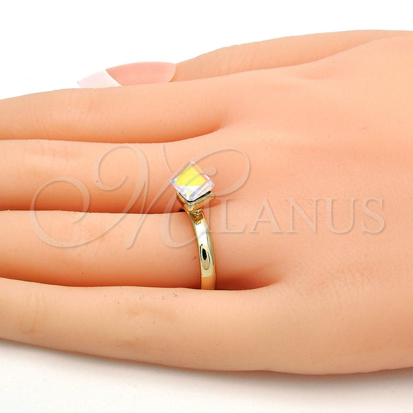 Gold Filled Ring — Multi Stone Ring with Aurore Boreale Swarovski Crystals — alternate product view — SKU 112531 | Oro Laminado anillo — Multi Stone Ring with Aurore Boreale Swarovski Crystals — SKU 112531