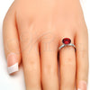 Rhodium Gold Filled Multi Stone Ring, with Light Siam Swarovski Crystals, Polished, Rhodium Finish, 01.239.0009.4 (One size fits all)