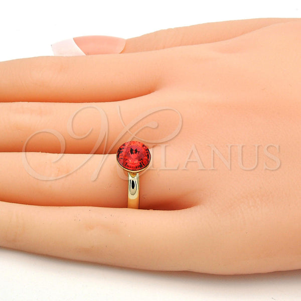 Gold Filled Ring — Multi Stone Ring with Padparadscha Swarovski Crystals Polished — alternate product view — SKU 112534 | Oro Laminado anillo — Multi Stone Ring with Padparadscha Swarovski Crystals pulido — SKU 112534