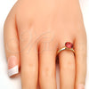 Oro Laminado Multi Stone Ring, Gold Filled Style with Padparadscha Swarovski Crystals, Polished, Golden Finish, 01.239.0009.6 (One size fits all)